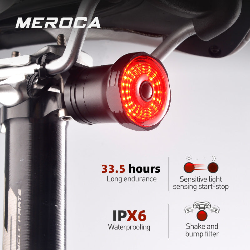 Bike Rear Light Brake Sensing Bike Taillight USB Charging