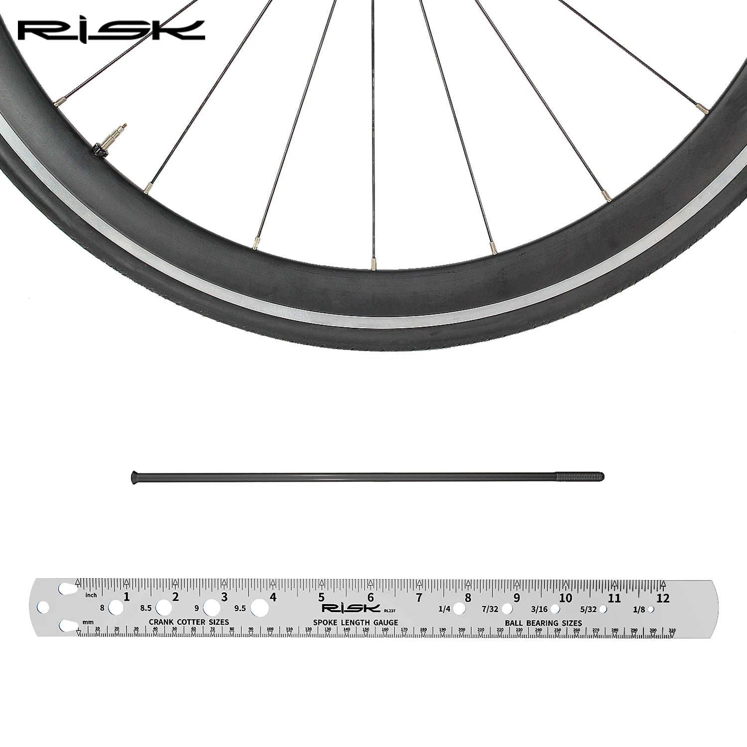 Bicycle Spoke Ruler Crank Cotter /Ball Bearing Gauge