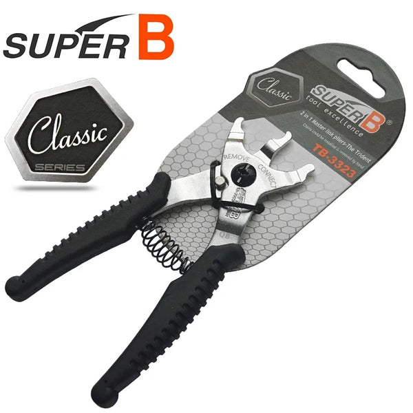 Multifunctional SUPER B TB-3323 Bike Tool 2 in 1 Chain Magic Button Clamp Remover and Connect Pliers