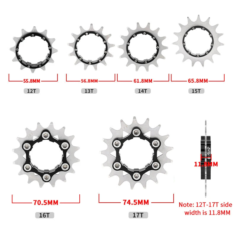 MUQZI Single Speed Cassette Cog 12T 13T 14T 15T 16T 17T