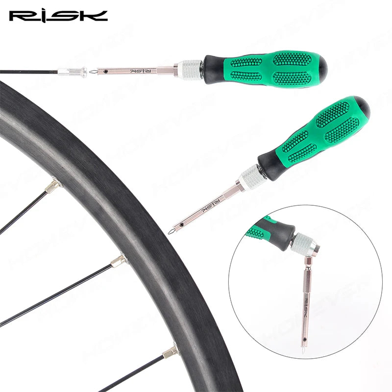 RISK Bicycle Rim Spoke Screwdriver Wheel Ring Nipple Cap Removal Installation Wrench Repair Tool