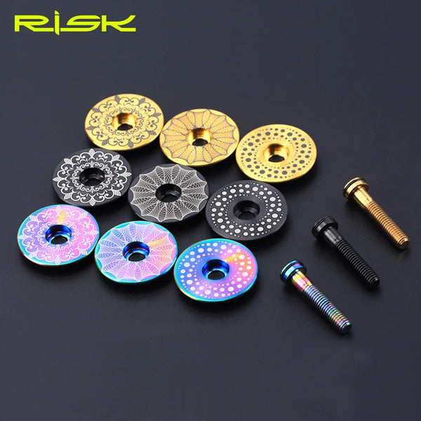 1 set Lightweight Titanium Alloy Bicycle Headset Cap + M6*30mm Bike Headset Stem Bolt