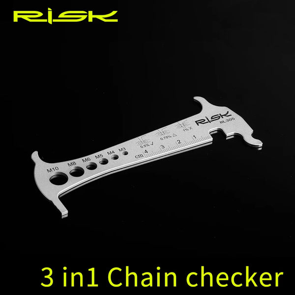 RISK 3 in 1 Bicycle Chain Checker Stainless Steel