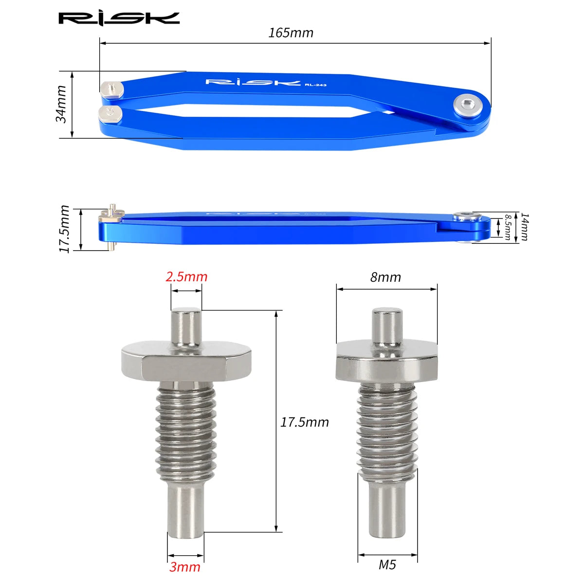 RISK Bike Crank Arms Cap Pin Spanner Adjustable Tool